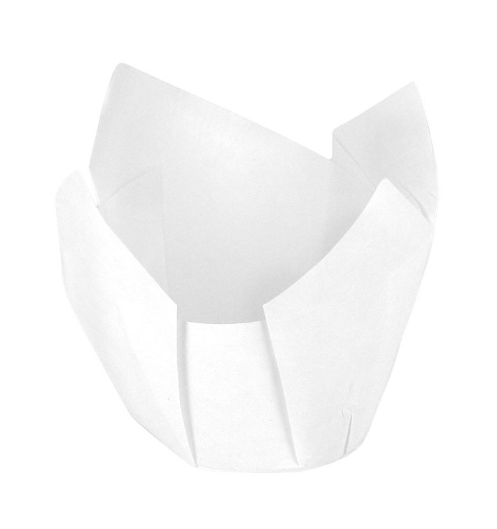 Cupcake Liner Tulip shape White Ø5x4,2/7,2cm (135 Units) 