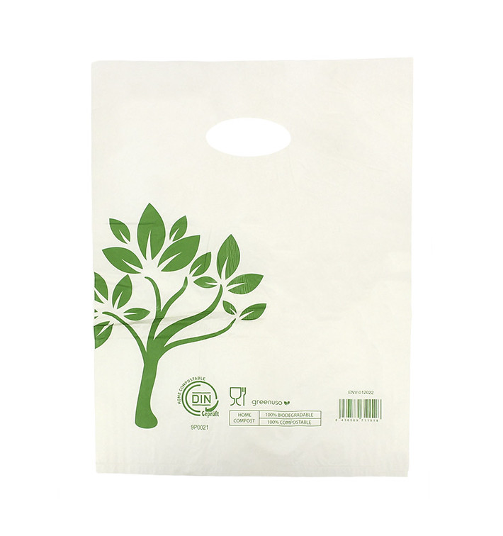 Die-Cut Handle Plastic Bags Home Compost “Be Eco!” 30x40cm (3.000 Units) Die-Cut Handle Plastic Bags Home Compost “Be Eco!” 30x40cm (3.000 Units)