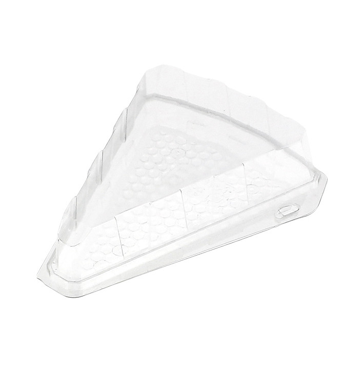 Plastic Cake Slice Container Clear 16,2x13,5x5cm 1/8 Ø26cm (600 Units) Plastic Cake Slice Container Clear 16,2x13,5x5cm 1/8 Ø26cm (600 Units)