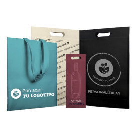 Non-Woven Bag with Die-cut Handles Navy Blu 30+10x40cm (25 Units)