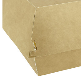 Paperboard Burger Box Kraft Mega Double Closing 15,5x15,5x10cm (200 Units)