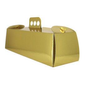 Paper Cake Box Metallized Gold Rectangular Shape Swisse Roll 12,5x45,5x10,5cm (100 Units)