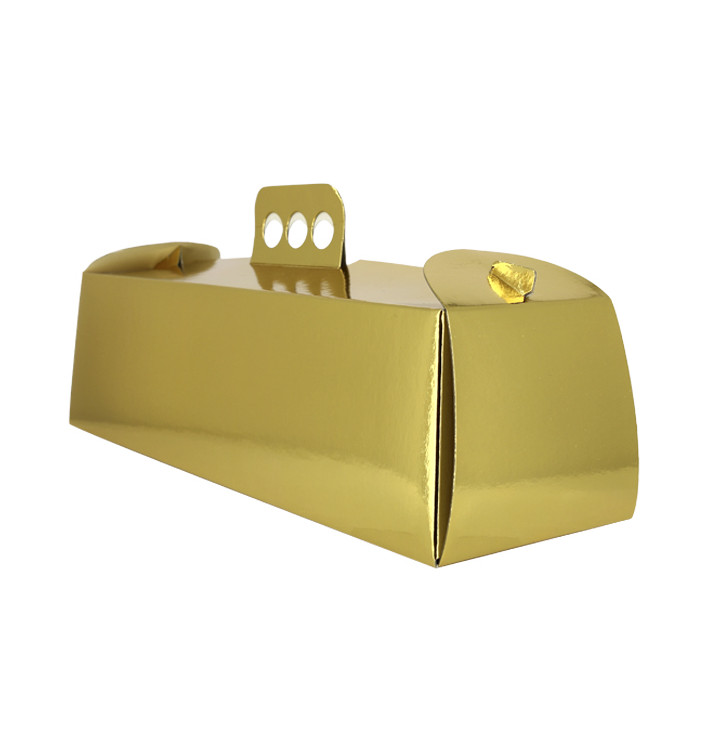 Paper Cake Box Metallized Gold Rectangular Shape Swisse Roll 12,5x45,5x10,5cm (100 Units) Paper Cake Box Metallized Gold Rectangular Shape Swisse Roll 12,5x45,5x10,5cm (100 Units)