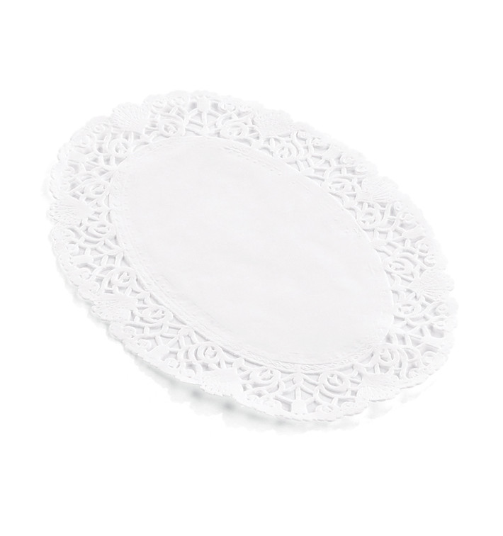 Paper Lace Doilie Oval Shape "Litos" White 16x23cm (2000 Units)