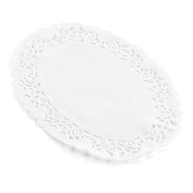 Paper Lace Doilie Oval Shape "Litos" White 18x25cm (250 Units) 