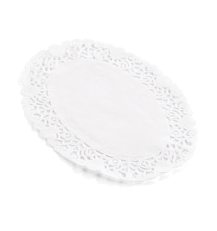Paper Lace Doilie Oval Shape "Litos" White 22x32cm (250 Units) Paper Lace Doilie Oval Shape "Litos" White 22x32cm (250 Units)