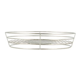 Basket Containers Steel Oval Shape Silver 28x20,5x5,7cm (1 Unit) 