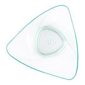 Tasting Plastic Bowl PS Triangle shape Water Green 100ml (24 Units)
