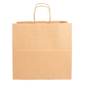Paper Bag with Handles Kraft Brown 90g 32+16x31cm (50 Units)