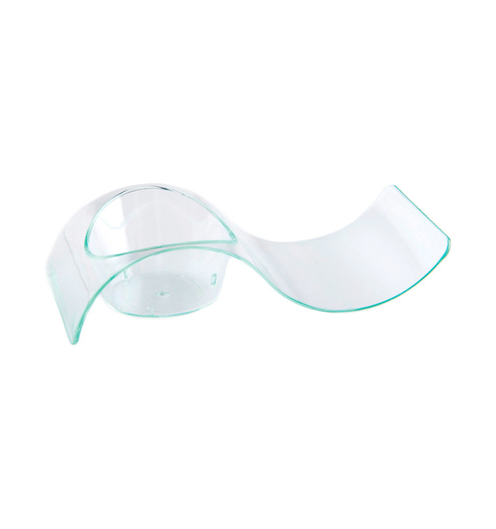 Tasting Plastic Plate PS Water Green "Ola" 9,5x4,2cm (50 Units) Tasting Plastic Plate PS Water Green "Ola" 9,5x4,2cm (50 Units)