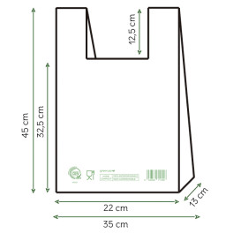 Plastic T-Shirt Bag Home Compost “Classic” 35x45cm (100 Units)