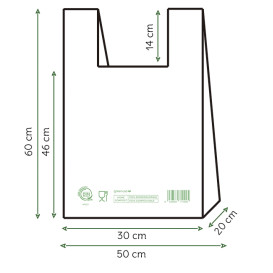 Plastic T-Shirt Bag Home Compost “Classic” 50x60cm (100 Units) 