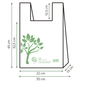 Plastic T-Shirt Bag Home Compost “Be Eco!” 35x45cm (1.000 Units)