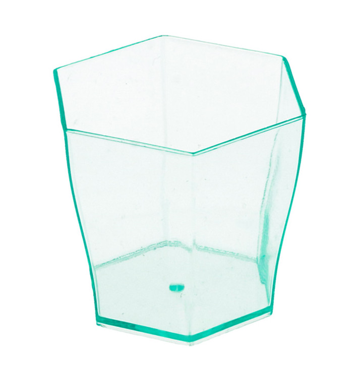Plastic Tasting Cup PS Hexagonal Shape Water Green 60ml (24 Uts) Plastic Tasting Cup PS Hexagonal Shape Water Green 60ml (24 Uts)