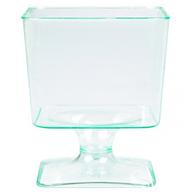 Plastic Glass Square shape Water Green 60 ml (12 Units) 
