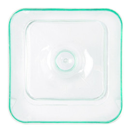 Plastic Glass Square shape Water Green 60 ml (12 Units) 
