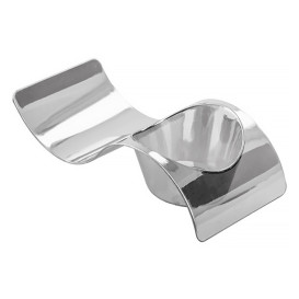 Tasting Plastic Plate PS "Ola" Silver 9,5x4,2cm (50 Units) 