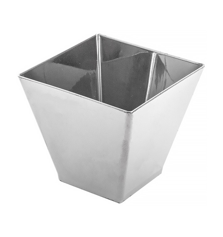 Tasting Plastic Bowl PS Silver Large Size 7x7x5,5cm (500 Units) Tasting Plastic Bowl PS Silver Large Size 7x7x5,5cm (500 Units)