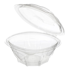 Plastic Hinged Salad Bowl PLA Round Shape 750ml (50 Units)