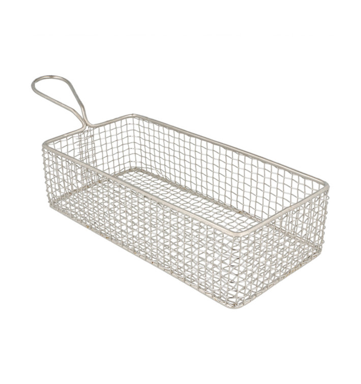 Serving Mini Fryer Container Steel 22x10x6cm (6 Units)