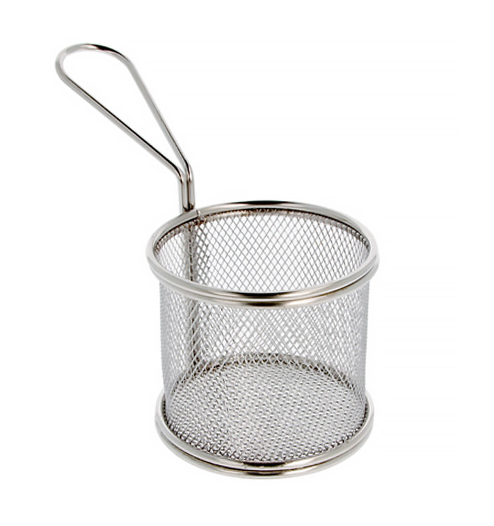 Serving Mini Fryer Container Steel 9,3x8,5cm (6 Units)