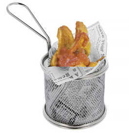 Serving Mini Fryer Container Steel 9,3x8,5cm (6 Units)