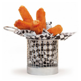 Serving Mini Fryer Container Steel 9,3x8,5cm (6 Units)