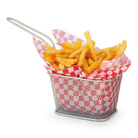 Serving Mini Fryer Container Steel 10x10x7,5cm (6 Units)