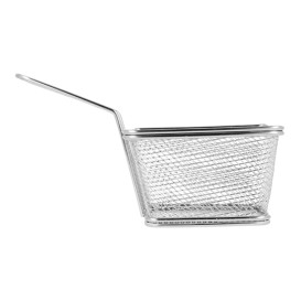 Serving Mini Fryer Container Steel 10x10x7,5cm (6 Units)