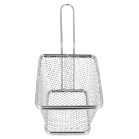 Serving Mini Fryer Container Steel 10x10x7,5cm (6 Units)