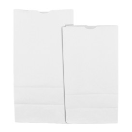 Paper Bag without Handle Kraft White 50g/m² 15+9x28cm (600 Units)