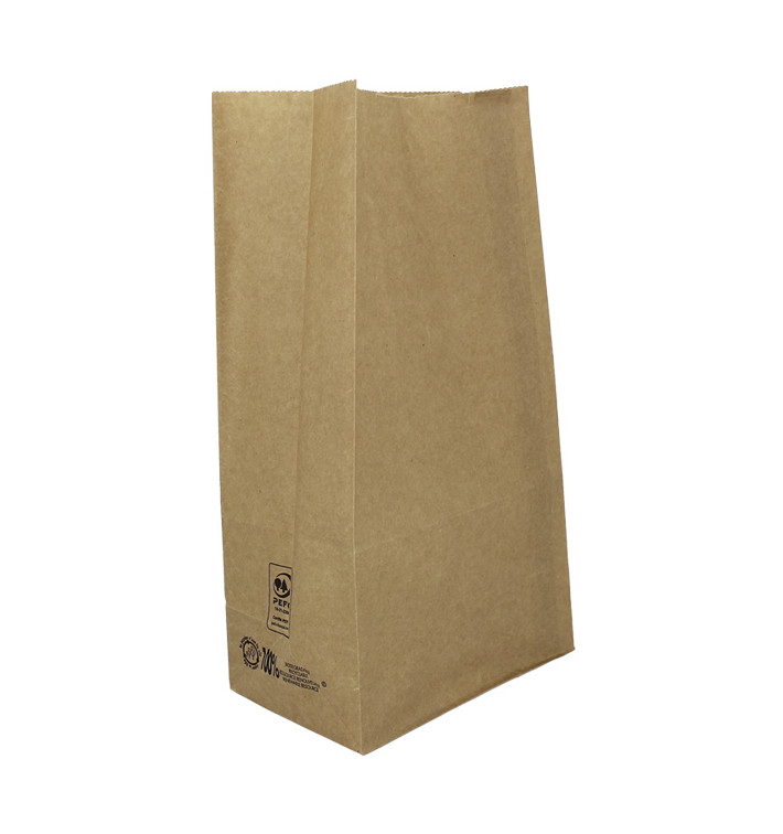 Paper Bag without Handle Kraft Brown 45g/m² 15+9x28cm (1000 Units)