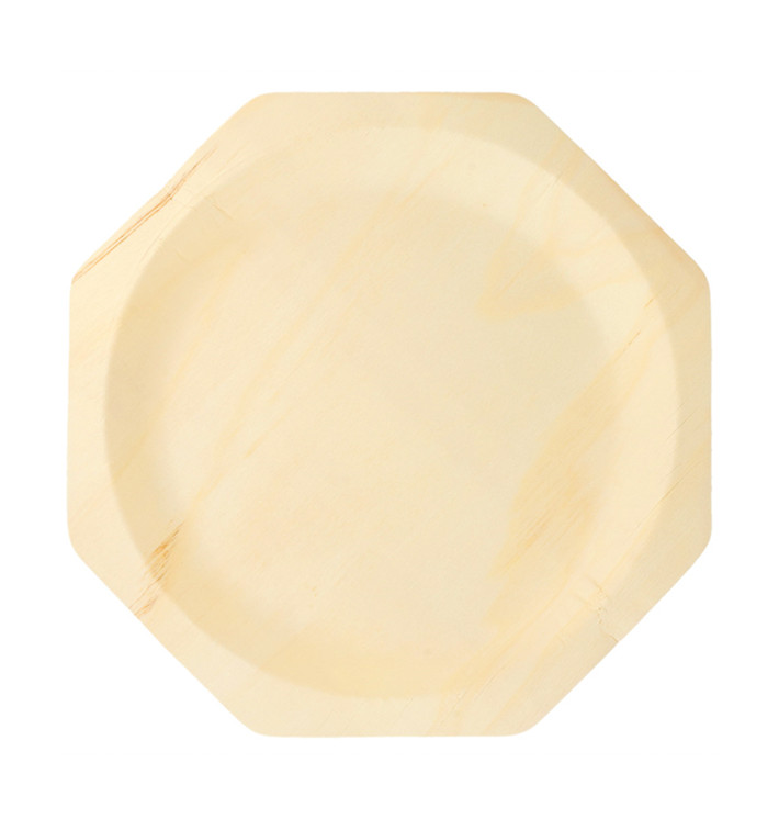 Wooden Plate Octogonal Shape 26cm (50 Units) Wooden Plate Octogonal Shape 26cm (50 Units)