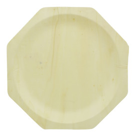 Wooden Plate Octogonal Shape 26cm (50 Units) 