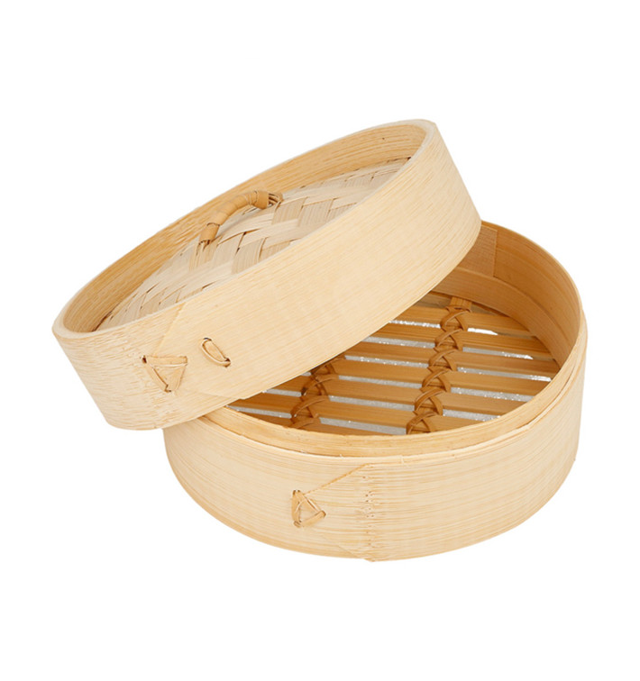 Bamboo Steamer with Lid Ø15x8cm (1 Unit) Bamboo Steamer with Lid Ø15x8cm (1 Unit)