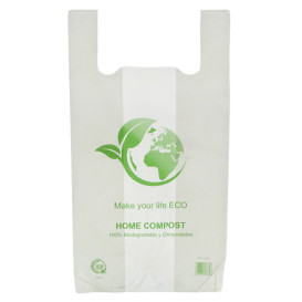 Plastic T-Shirt Bag Bio Home Compost 50x55cm (100 Units) 