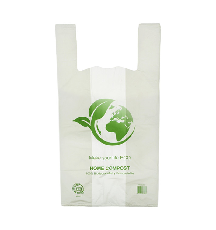 Plastic T-Shirt Bag Bio Home Compost 55x60cm (500 Units) Plastic T-Shirt Bag Bio Home Compost 55x60cm (500 Units)