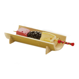 Bamboo Food Pick Red Design 12cm (10000 Units)