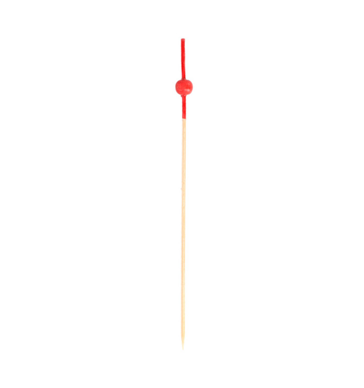 Bamboo Food Pick Red Ball Head Design 9cm (10000 Units) Bamboo Food Pick Red Ball Head Design 9cm (10000 Units)
