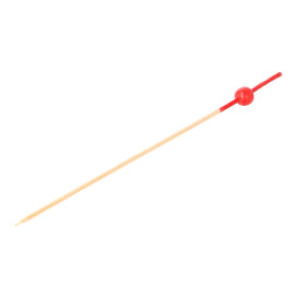 Bamboo Food Pick Red Ball Head Design 12cm (100 Units)  