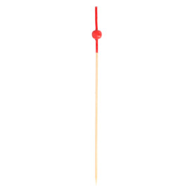 Bamboo Food Pick Red Ball Head Design 12cm (10000 Units)