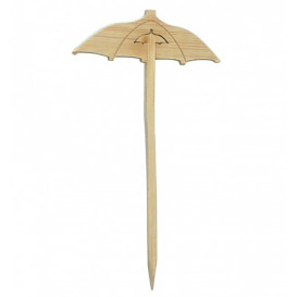 Bamboo Food Pick Umbrella Design 9cm (100 Units)  