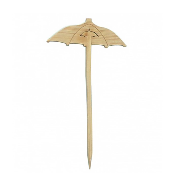 Bamboo Food Pick Umbrella Design 9cm (10000 Units) Bamboo Food Pick Umbrella Design 9cm (10000 Units)