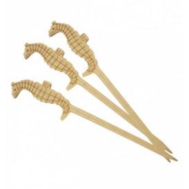 Bamboo Food Pick "Caballito Mar" Design 9cm (100 Units) 