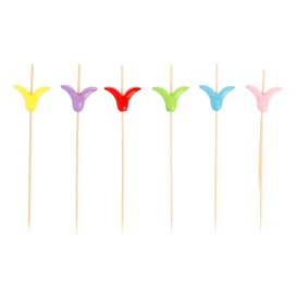 Bamboo Food Pick "Lirio" Design 12cm (100 Units)  