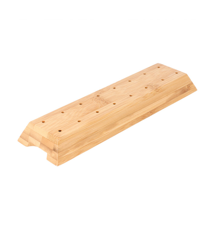 Bamboo Food Pick Holder Tray Brown 20x6x2cm (48 Units) Bamboo Food Pick Holder Tray Brown 20x6x2cm (48 Units)