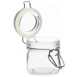 Glass Storage Jar Airtight 80 ml Ø6x7cm (48 Units)