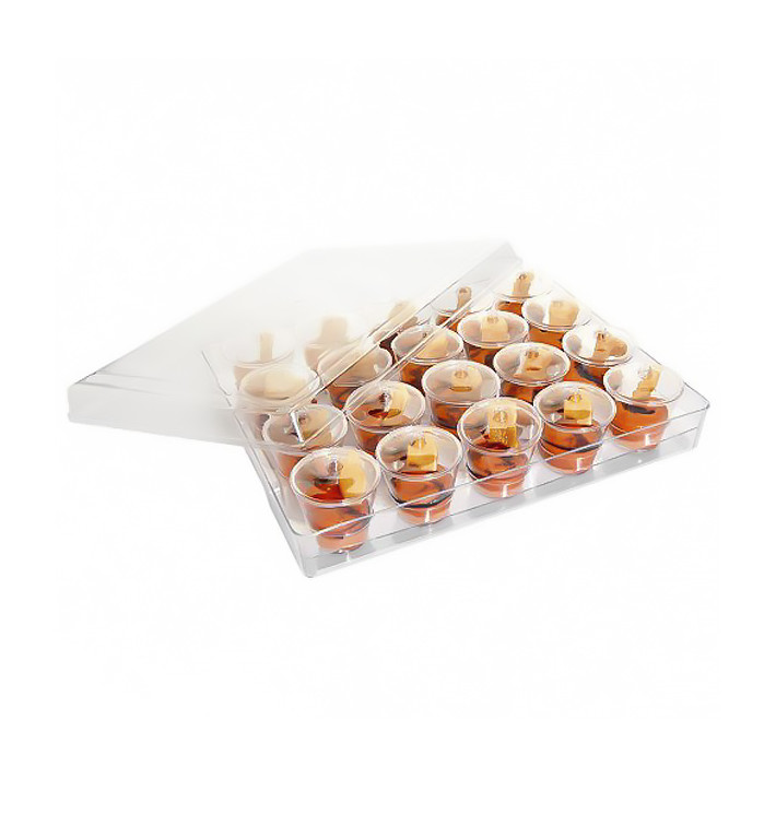 Plastic Tray PS + 20 Bowl Kit with Lid Round Shape (1 Unit) Plastic Tray PS + 20 Bowl Kit with Lid Round Shape (1 Unit)