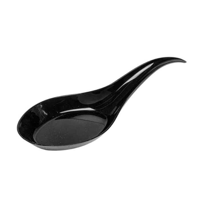Plastic Tasting Spoon PS Black 12 cm (100 Units) Plastic Tasting Spoon PS Black 12 cm (100 Units)