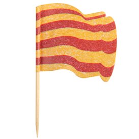 Catalonia Flag Food Pick 6,5cm (144 Units) 